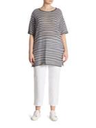 Eileen Fisher, Plus Size Striped Organic Linen Top