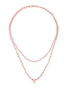 Lj Cross Gem Sautoirs Pink Muscovite & 14k Rose Gold Beaded Pendant Necklace