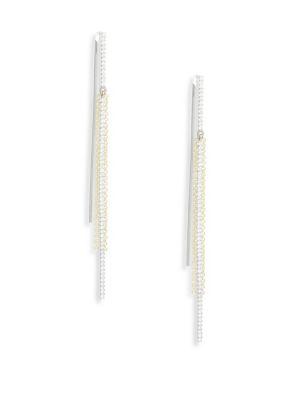 Meira T Diamond & 14k Two-tone Gold Threader Earrings