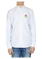 Ami Long Sleeve Smile Patch Button Down Shirt