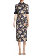 Alice + Olivia Delora Floral Collared Midi Dress