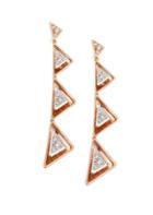 Pleve Aura 18k Rose Gold & Diamond Triangle Drop Earrings