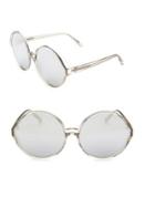 Linda Farrow 657 C6 Round White Goldtone Sunglasses