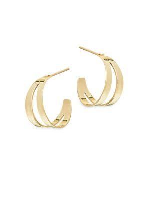 Lana Jewelry 15-year Anniversary Double Flat Huggie Hoop Earrings