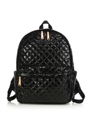 Mz Wallace Metro Lacquered Quilted Nylon Backpack