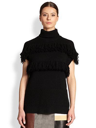 Derek Lam Cashmere Fringe-trim Turtleneck