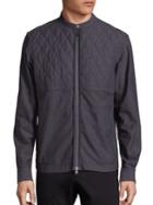 Diesel Black Gold Quilted Front Zip-up Shirt Jacket