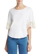 See By Chloe Lace Embroidered Tee