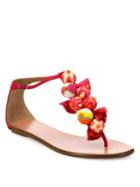 Aquazzura Tropicana Embellished Suede T-strap Sandals