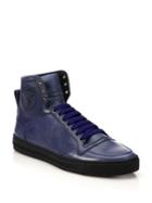 Versace Key Side Leather High-top Sneakers