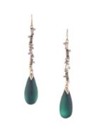 Alexis Bittar Swarovski Crystal Baguette Linear Drop Wire Earrings