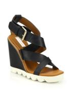 See By Chloe Bisco Leather Wedge Sandals