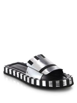 Acne Studios Metallic Leather Slides