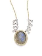 Meira T Diamond, Blue Labradorite & 14k Yellow Gold Pendant Necklace