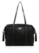 Prada Nylon & Calf Leather Tassel Duffle Bag