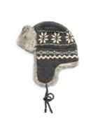 Crown Cap Fur-lined Knit Buffalo Check Aviator Hat