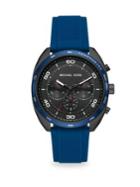 Michael Kors Dane Black Ip & Blue Silicone Chronograph Watch