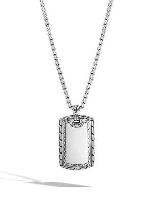John Hardy Classic Chain Sterling Silver Dog Tag Pendant Necklace