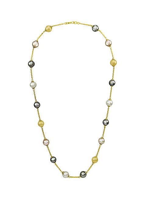 Majorica 18k Yellow Gold Pearl Illusion Necklace
