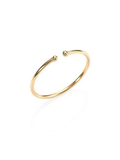 Jacquie Aiche 14k Gold Barbell Ring