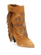 Isabel Marant Lesten Embroidered Suede Boots