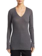 Vince Mixed Rib-knit Cashmere Sweater