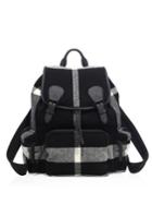 Burberry Check Calf Leather-blend Duffle Backpack