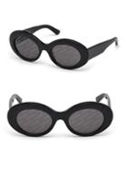 Balenciaga 51mm Oval Acetate Logo Sunglasses