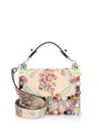 Fendi Kan I Floral-embroidered Leather Shoulder Bag