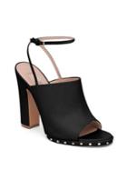 Valentino Soul Rockstud Leather Ankle-strap Mules