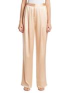 Adam Lippes Silk Charmeuse Pleat Front Pants