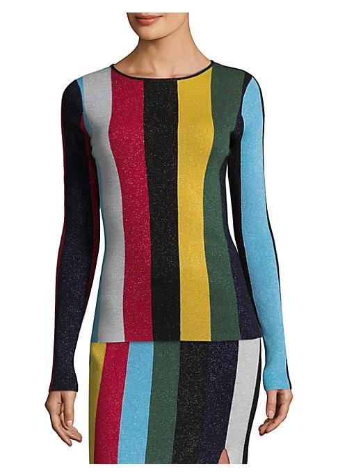 Diane Von Furstenberg Metallic Stripe Sweater