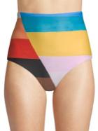 Mara Hoffman Lydia Rainbow High-waist Bikini Bottom