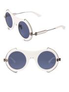 Calvin Klein 205w39nyc Round Metal Trim Sunglasses/49mm