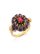 Alexander Mcqueen Ruby & Crystal Cocktail Ring