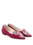 Sophia Webster Bibi Butterfly-embroidered Suede Flats
