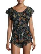 Alice Mccall Tiny Dancer Sheer Floral Playsuit
