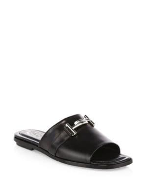 Tod's Double T Leather Slides