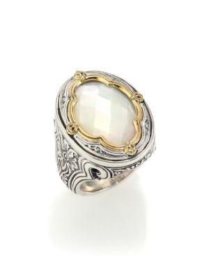 Konstantino Selene Mother-of-pearl, 18k Yellow Gold & Sterling Silver Clover Ring