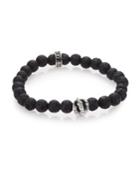 King Baby Studio Lava Rock & Onyx Beaded Bracelet