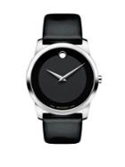 Movado Museum Classic Stainless Steel Leather Band Watch