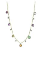 Meira T 14k Yellow & White Gold Multi-stone Rainbow Necklace