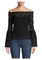 Red Haute Off-the-shoulder Lace Top