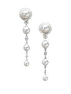 Mikimoto Petite Soleil 4mm-7mm White Cultured Akoya Pearl, Diamond & 18k White Gold Drop Earrings