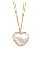 Renee Lewis 18k Yellow Gold & White Diamond Heart Shake Necklace