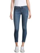Rag & Bone/jean Lucky Rouge Mid-rise Skinny Jeans With Frayed Hem