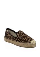 Soludos Leopard-print Calf Hair Espadrille Loafers