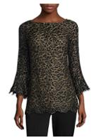 Michael Kors Collection Metallic Lace Bell-sleeve Top