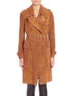Burberry Hawkesley Suede Trench Coat