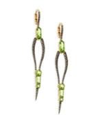 Etho Maria Sharp 18k Gold Peridot And Green Sapphire Drop Earrings